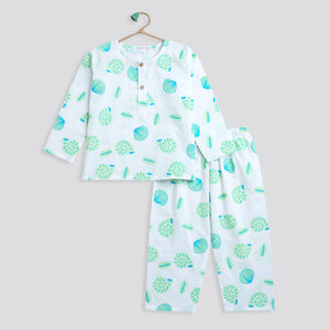 'A Midden of Shells' Kurta Pyjama Set- B