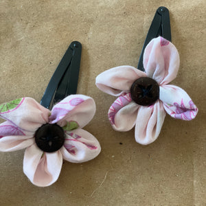 Wildflower Hair Grips in colour base -Round edged (set 0f 2 clips)