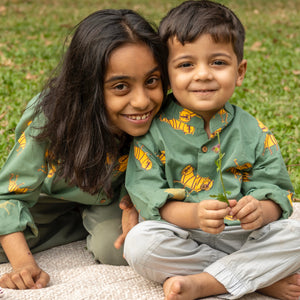 ‘An Ambush of Tigers’ Chinese Collar Gender Neutral Shirt