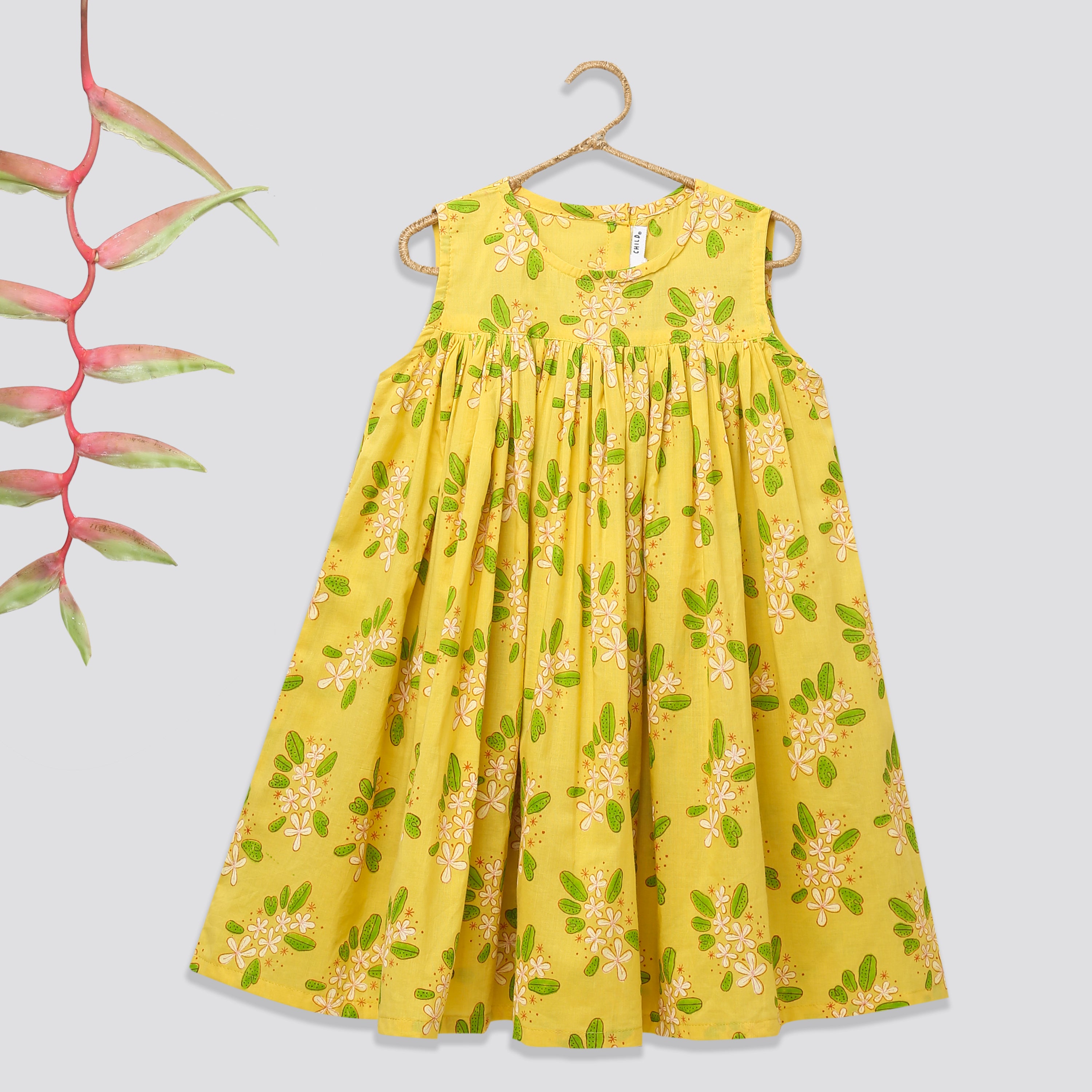 'A Bunch of Frangipani' - Flared Dress