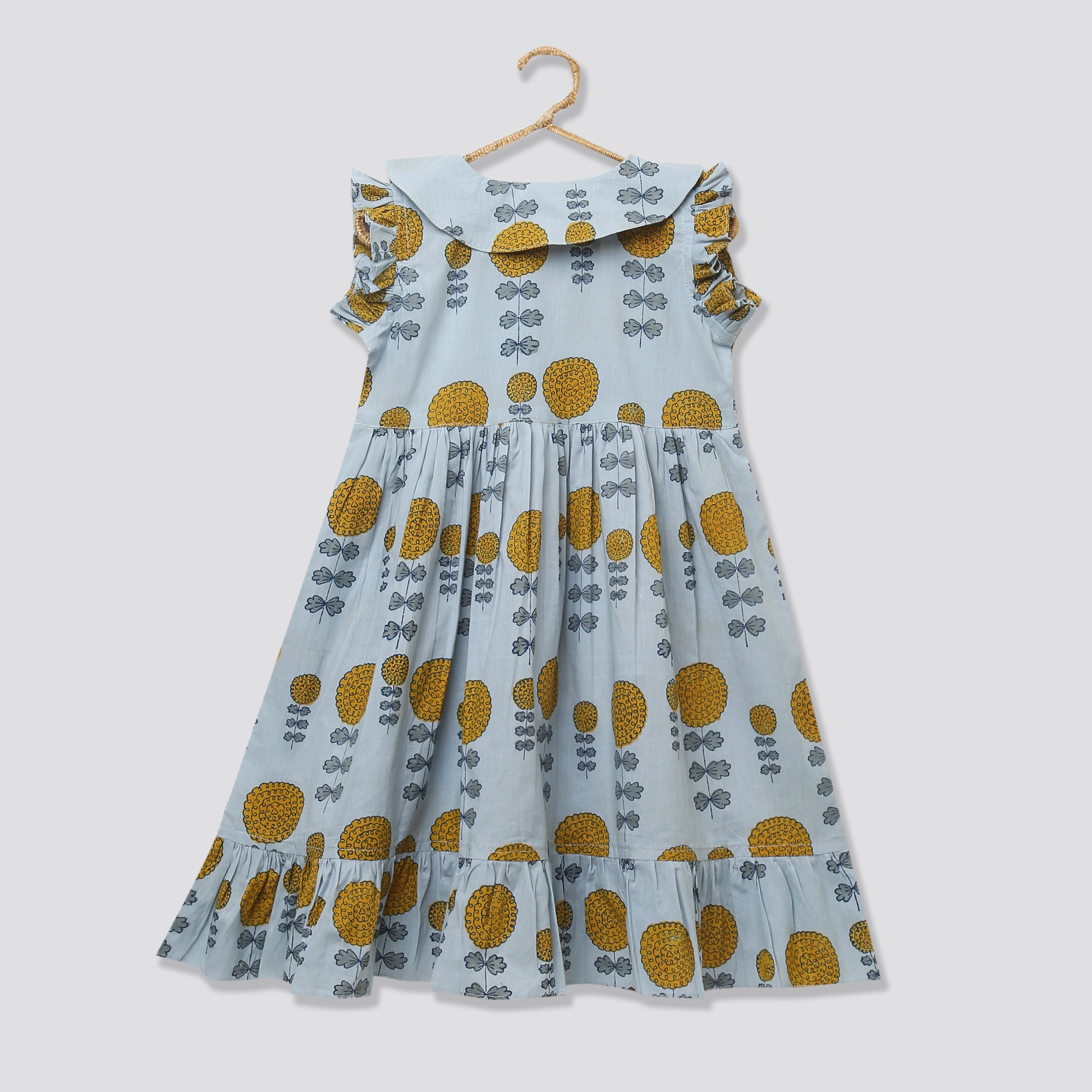 'A Garden of Marigold' - Collar Dress