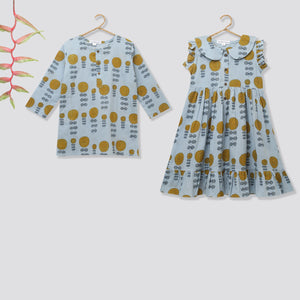 'A Garden of Marigold' - Collar Dress