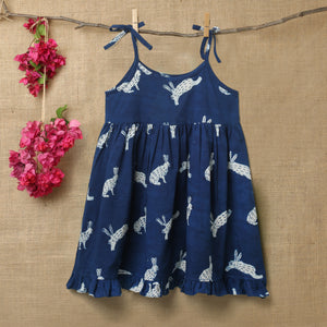 'A Down of Hares' Indigo String Dress