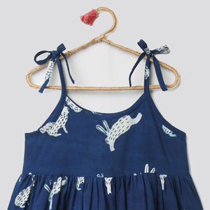 'A Down of Hares' Indigo String Dress