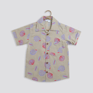 'A Midden of Shells' Beige Shirt