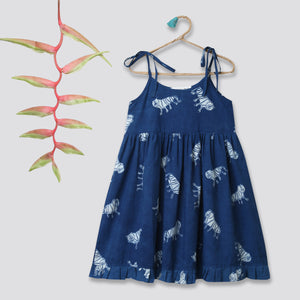 'An Ambush of Tigers' Indigo String Dress