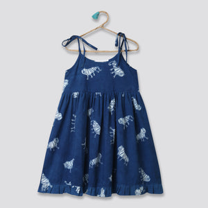 'An Ambush of Tigers' Indigo String Dress