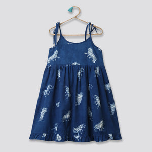 'An Ambush of Tigers' Indigo String Dress