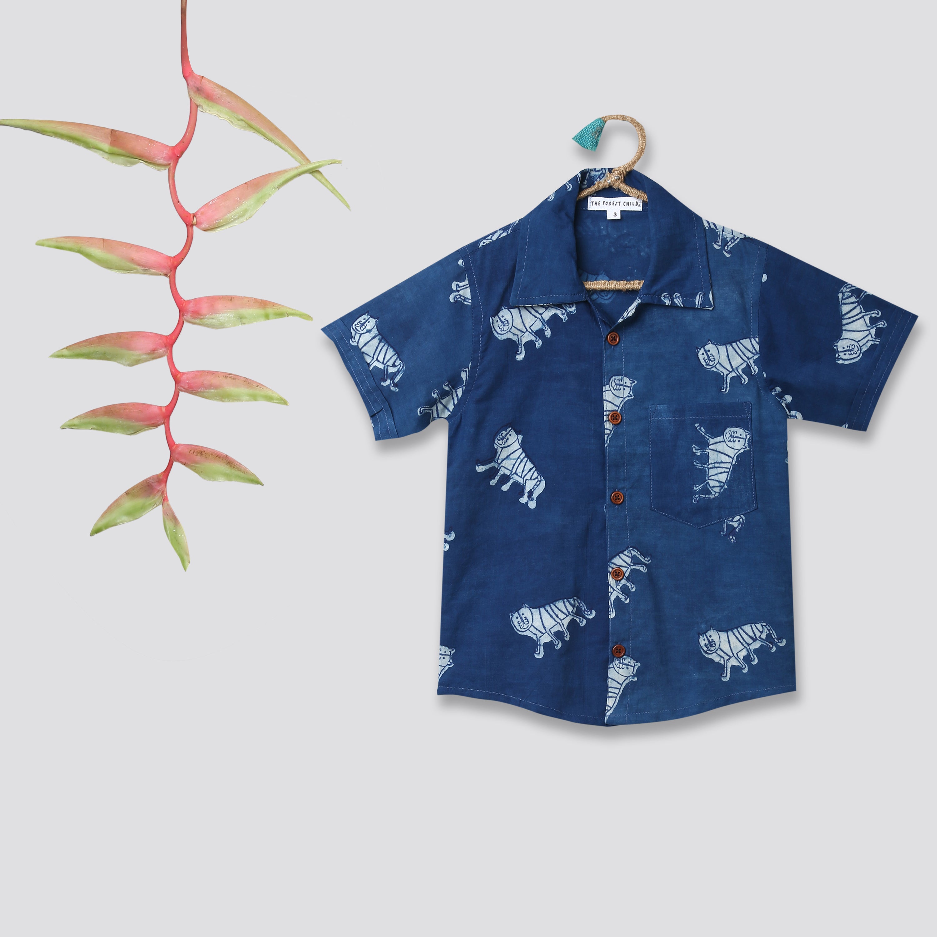 ‘An Ambush of Tigers’ Indigo Shirt