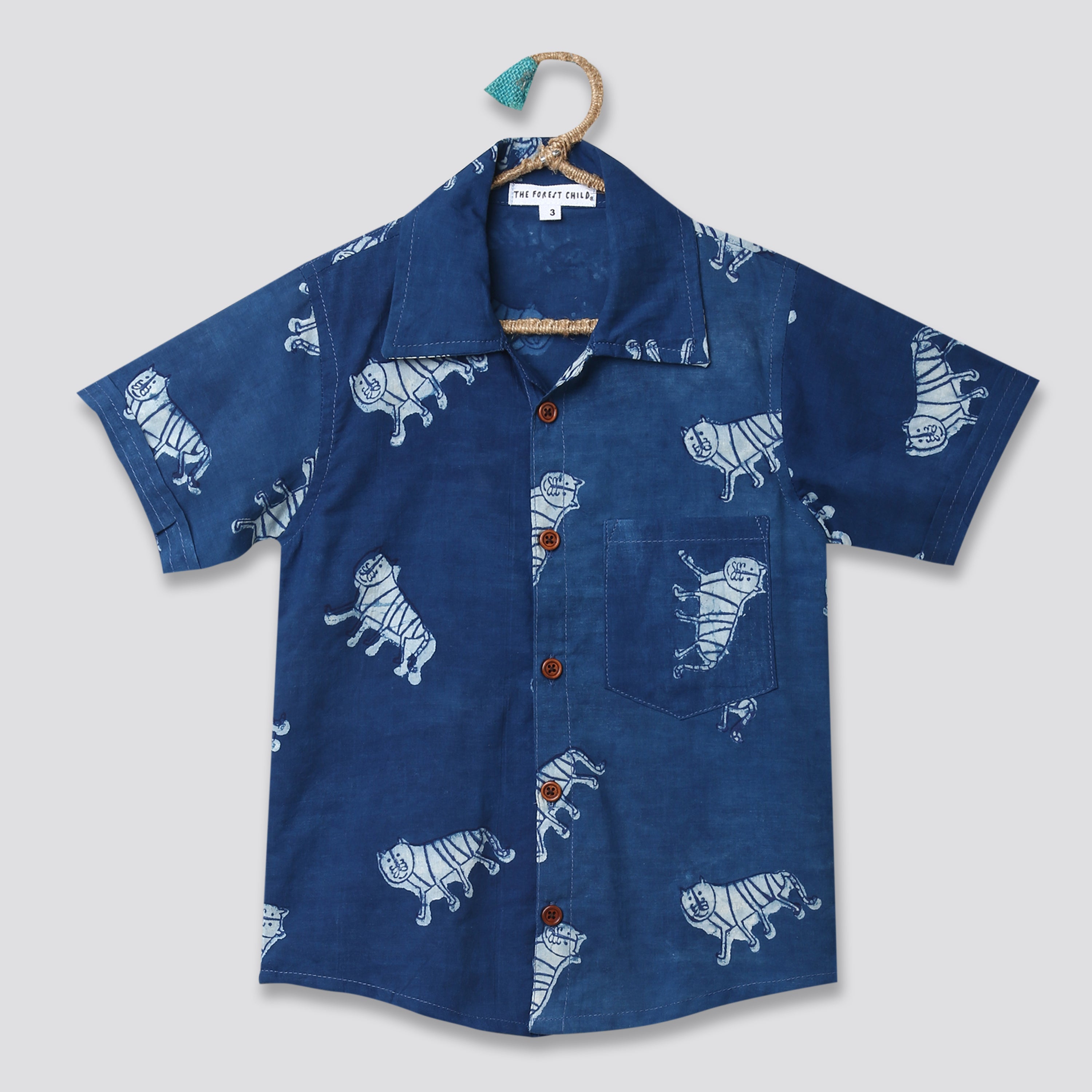 ‘An Ambush of Tigers’ Indigo Shirt