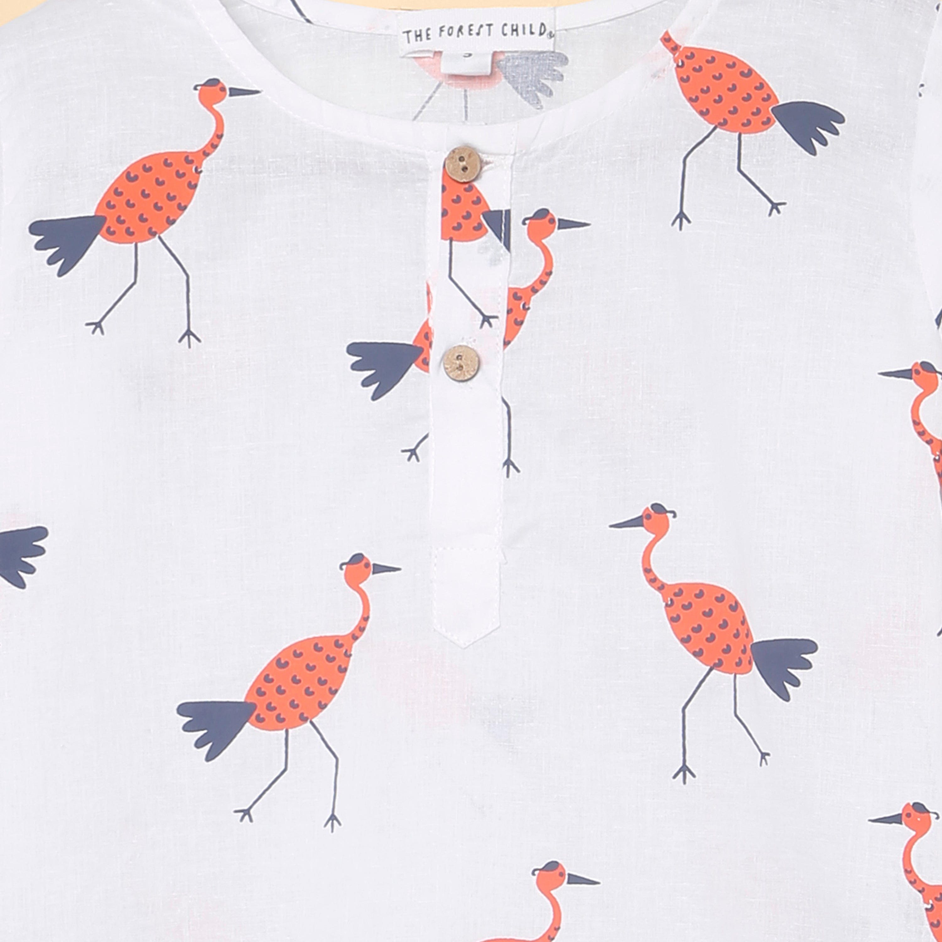 'A Siege of Cranes' Kurta Pyjama Set