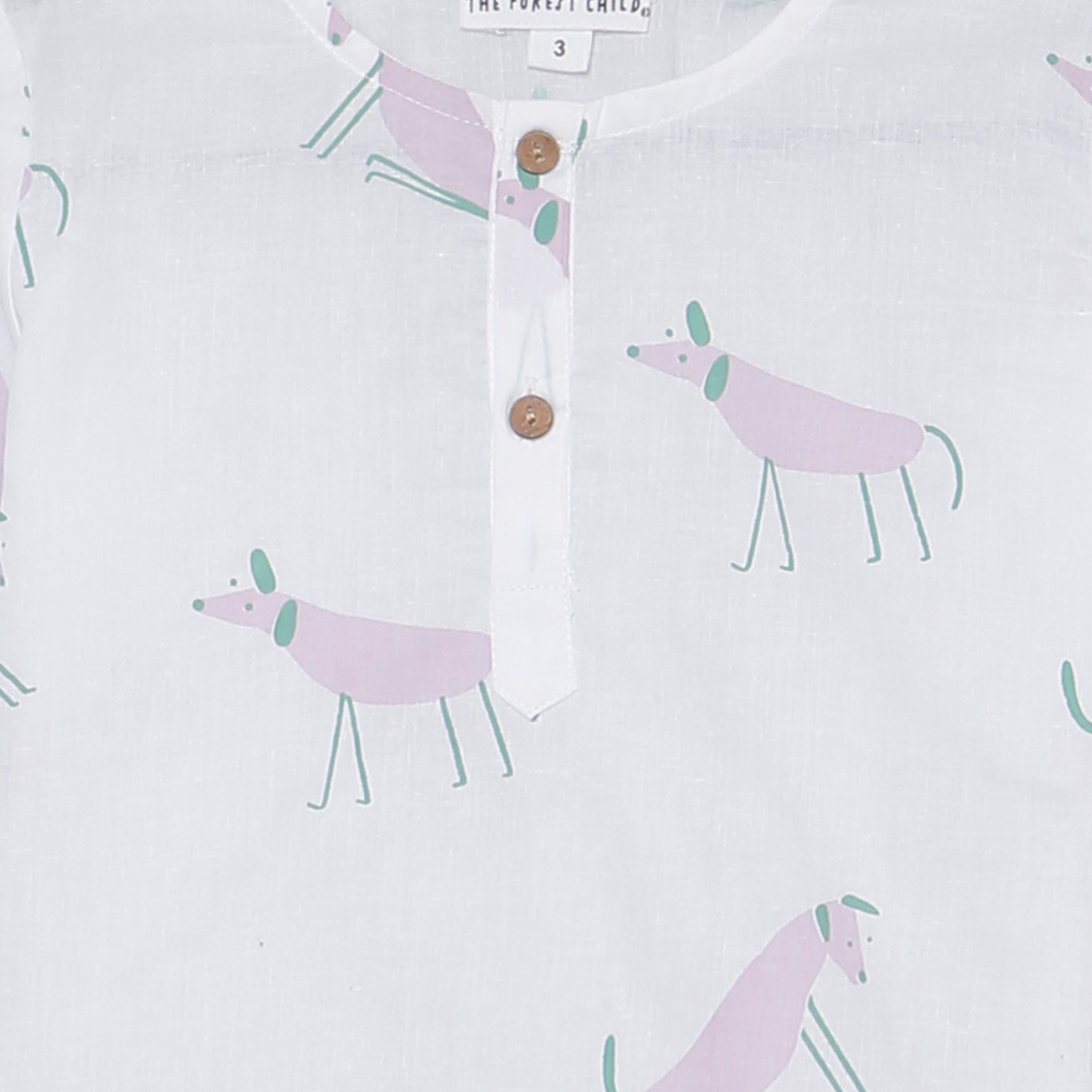 'A Mute of Dogs' Kurta Pyjama Set