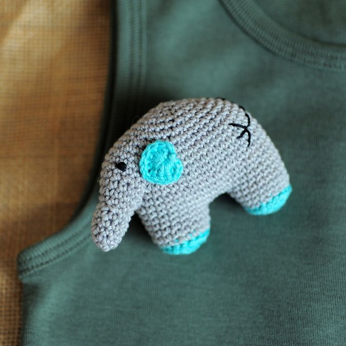 'Rana-the Elephant' Handcrafted Brooch in Sea Green