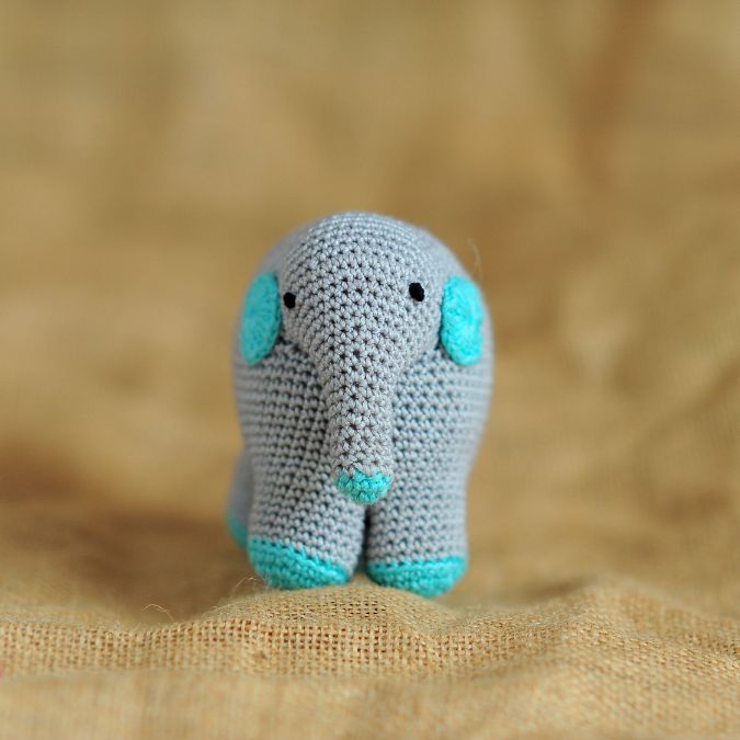 'Rana-the Elephant' Handcrafted Playmate in Sea Green