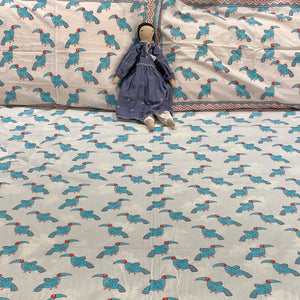 'A Party of Hornbills' Bedsheet