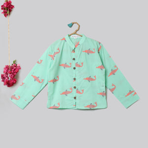 'A Pod of Dolphins' Casual Kurta