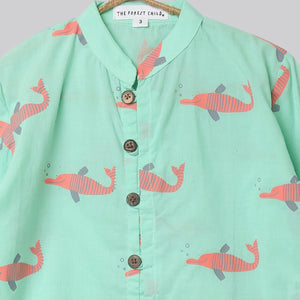 'A Pod of Dolphins' Casual Kurta