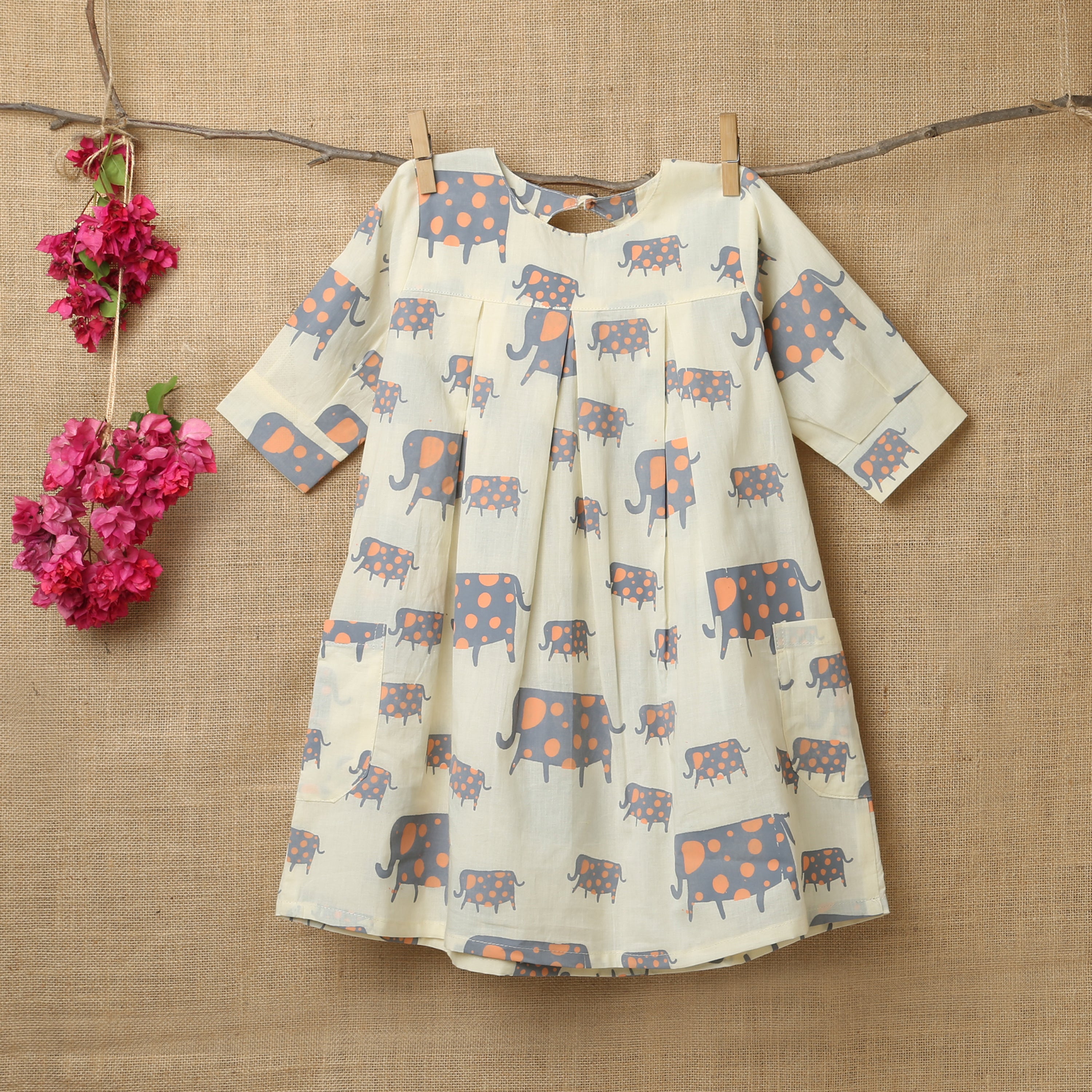 ‘A Parade of Elephants’ Dress with pockets