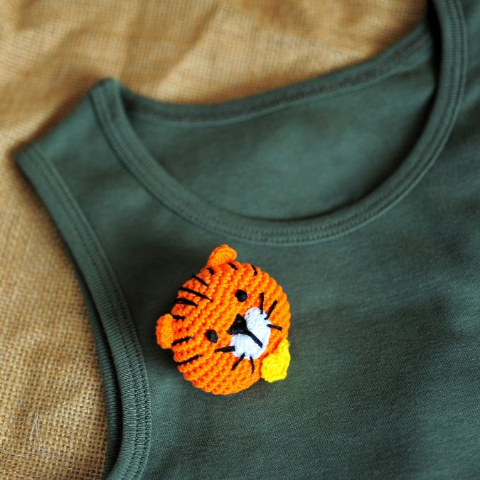 'Maya-the Tiger' Handcrafted Brooch